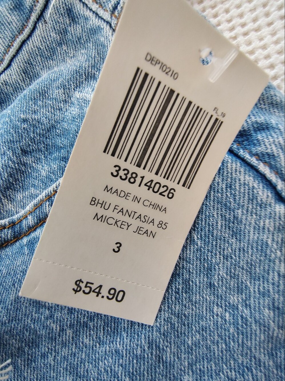 Disney Mickey Mouse Light Wash Denim Jeans Size 3. - Picture 8 of 12